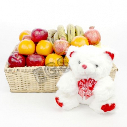 Fruits and Love Teddy Bear delivery to Pakistan