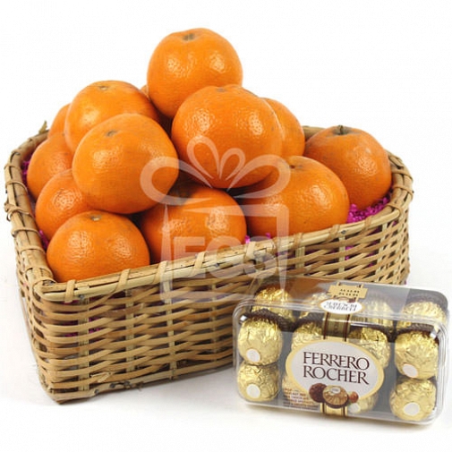 Oranges and Rochers Delight Basket