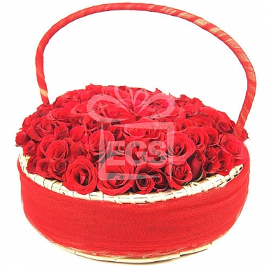 Red Roses Embedded Basket