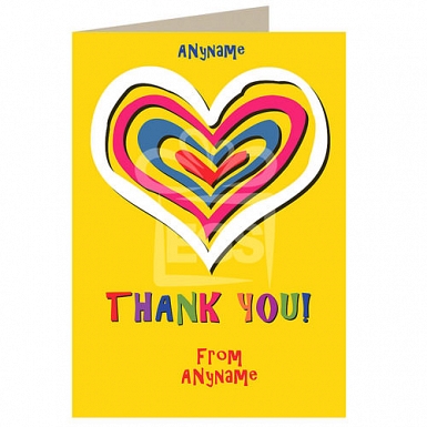 Thank You -Hearts- Personalised Card