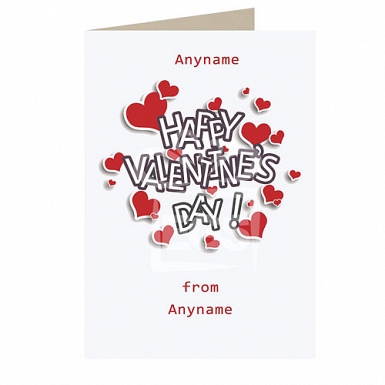Valentines Day Hearts-Personalised Card