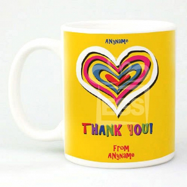 Thank You - Heart-Personalised Mug