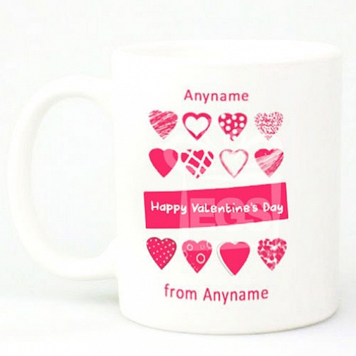 Valentines Day Hearts-Personalised Mug