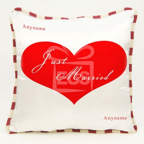 Just Married Cushion - Personalised Cushion
