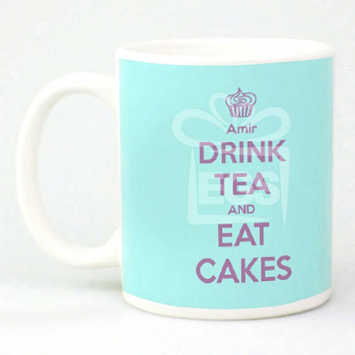 Keep Calm Drink Tea Eat Cake Mug - Personalised Mugs