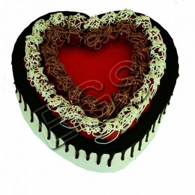 Heart Shape Italian Black Forest Cake From Pearl Continental Hotel delivery to Pakistan